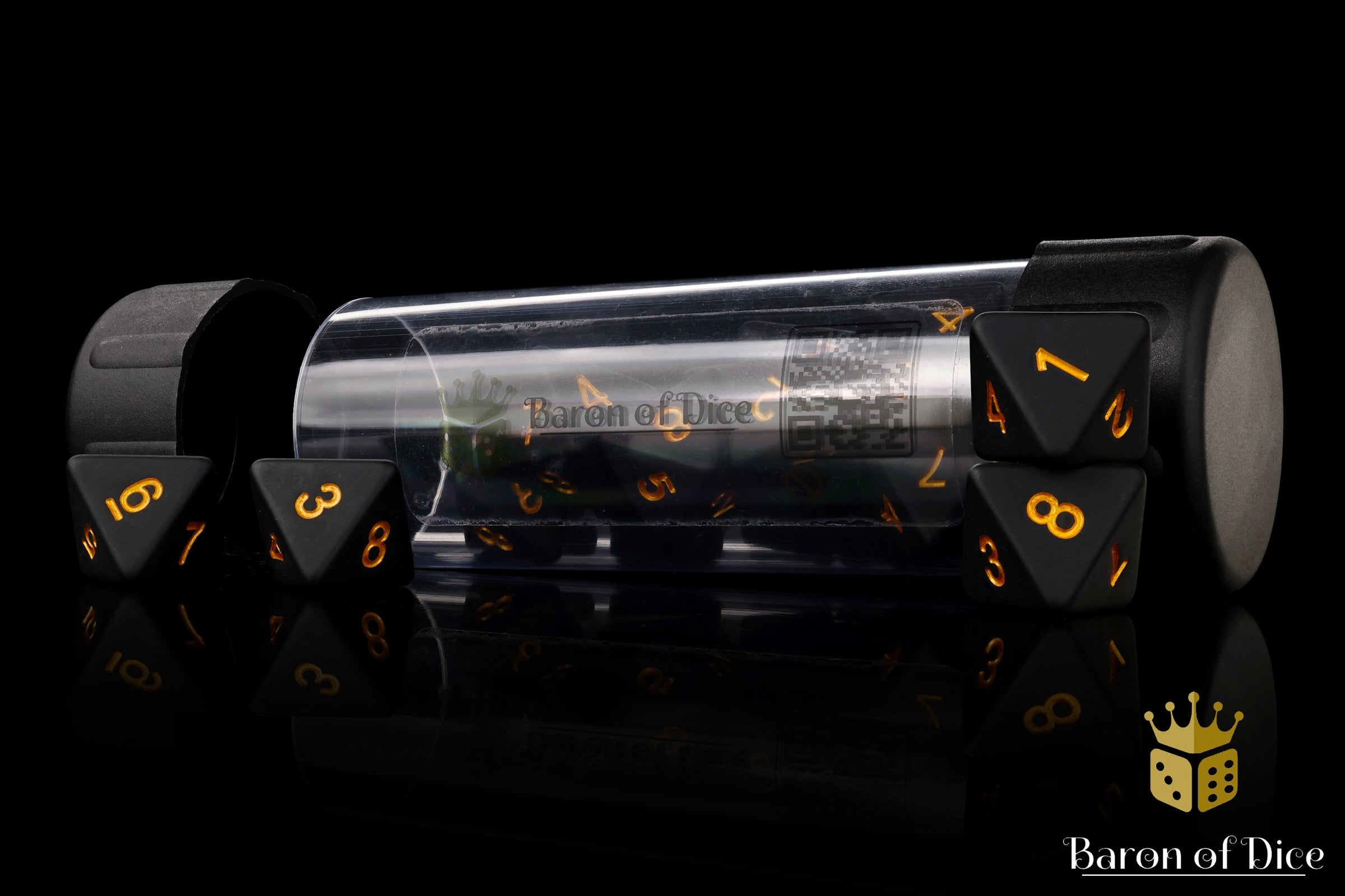 Matte Black D8s | Baron of Dice | Resin Dice