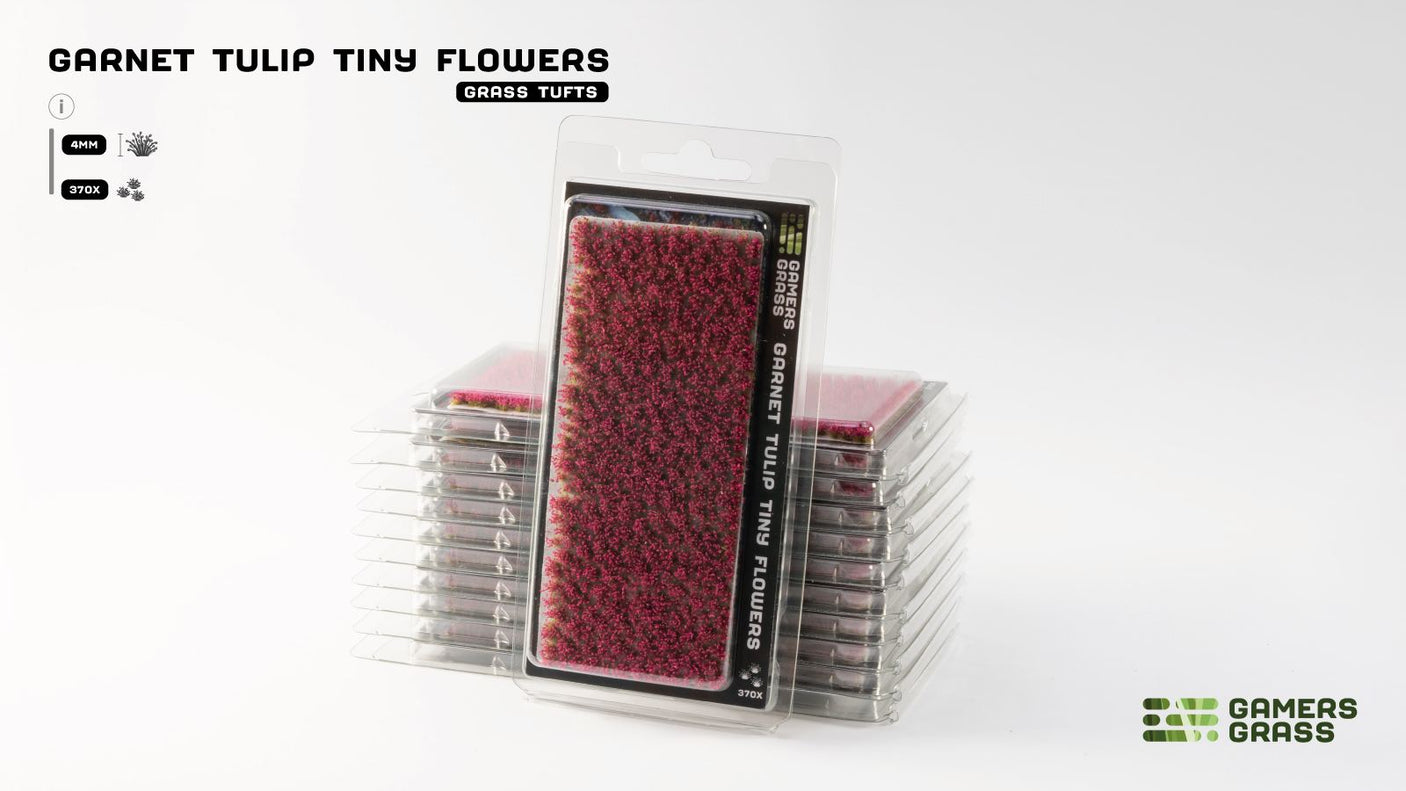 Gamers Grass - Tiny Flower Tuft Set - Garnet Tulip