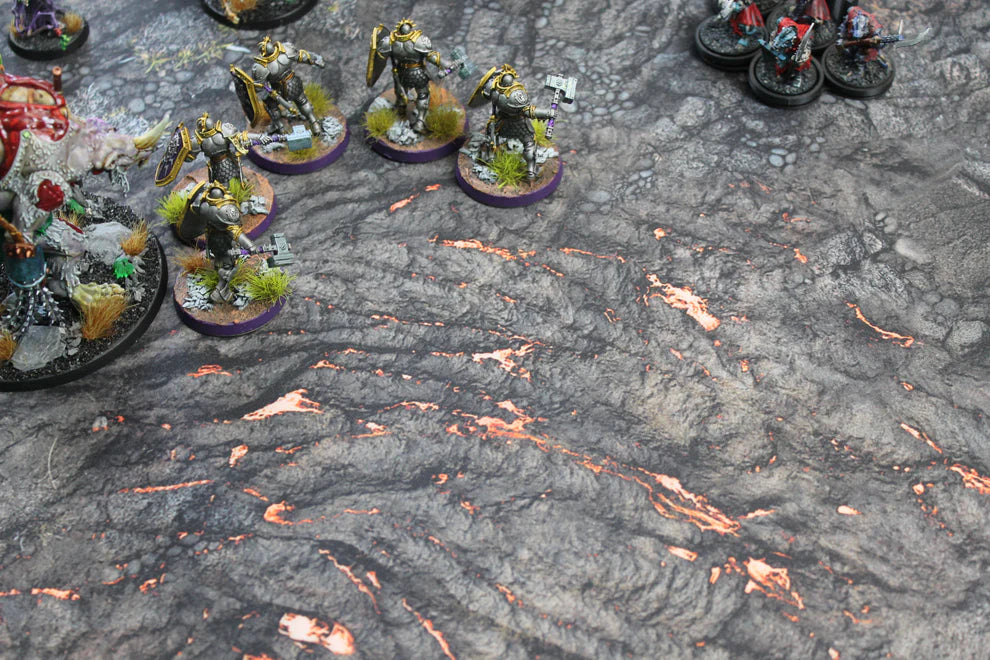 Lava Flow | Neoprene Battle Mat with Bag | Baron of Dice