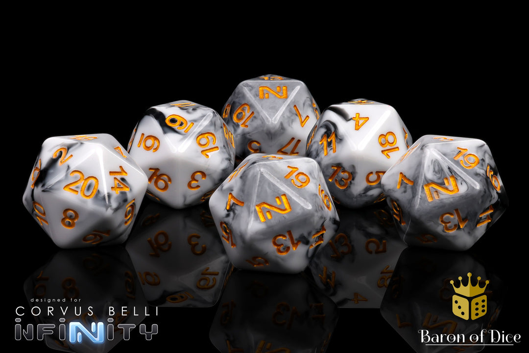 Infinity: N4, Marbled, w/ Gold, Dice Set