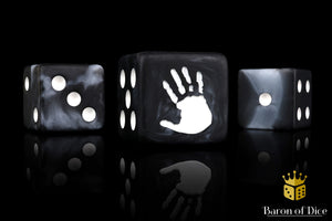 White Handprint, Square 16mm Dice