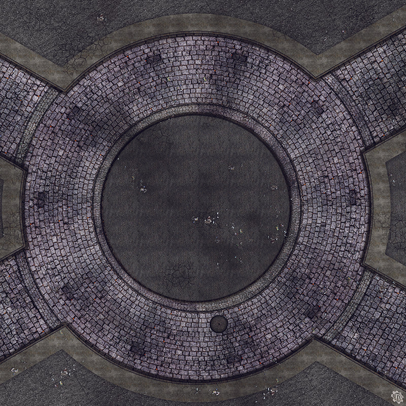 Mats by Mars: Victorian Alley (Circle) Tabletop Wargaming Play Mat