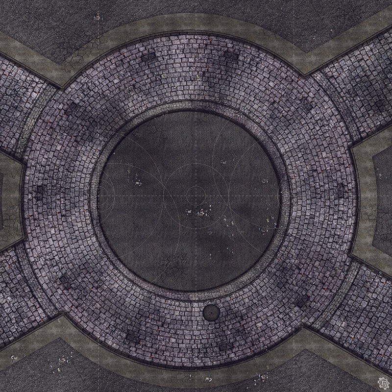 Mats by Mars: Victorian Alley (Circle) Tabletop Wargaming Play Mat