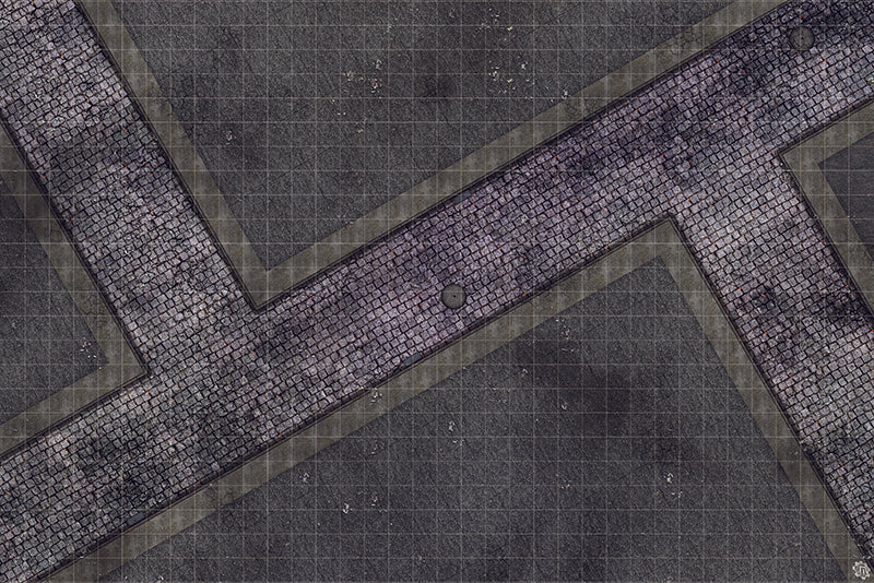 Mats by Mars: Victorian Alley (Intersection) Tabletop Wargaming Play Mat