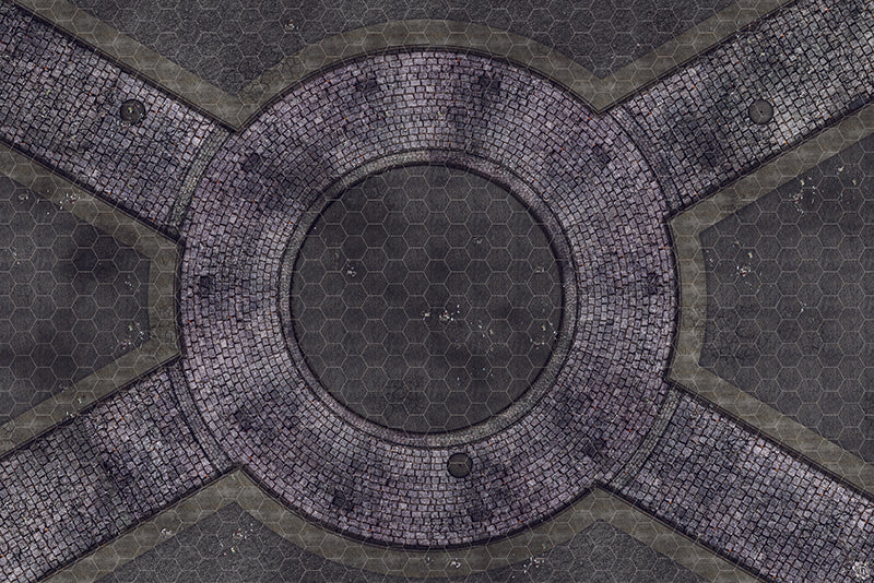 Mats by Mars: Victorian Alley (Circle) Tabletop Wargaming Play Mat