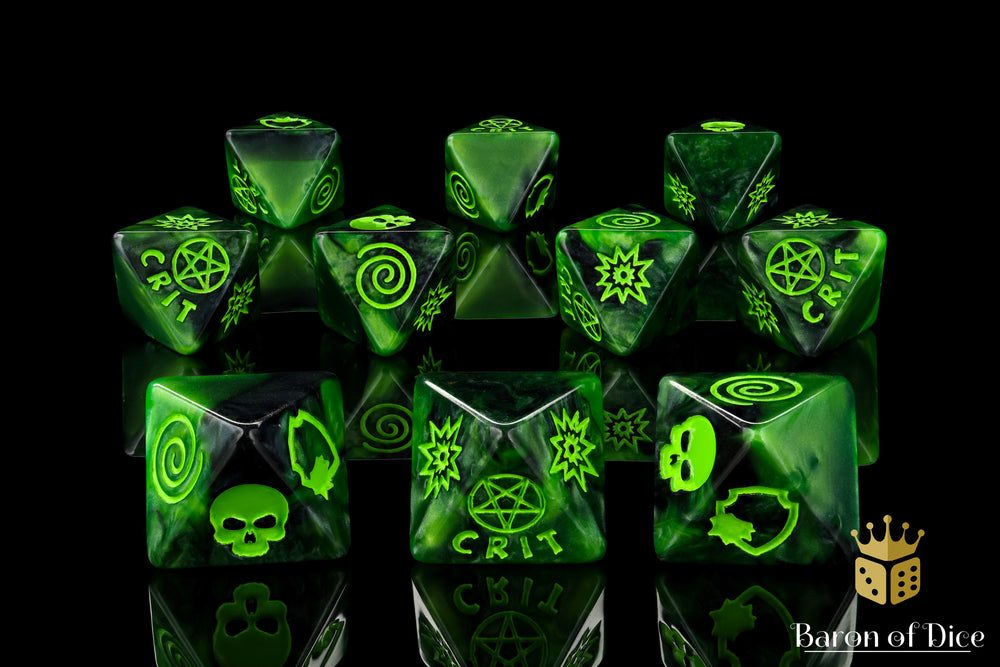 Dark Illuminati D8 Dice Set | Baron of Dice | Comic Collection