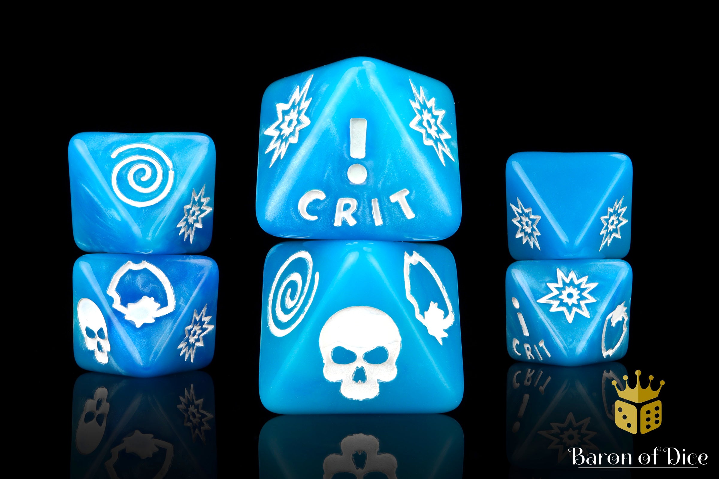 Generic Blue D8 Dice Set | Baron of Dice | Comic Collection