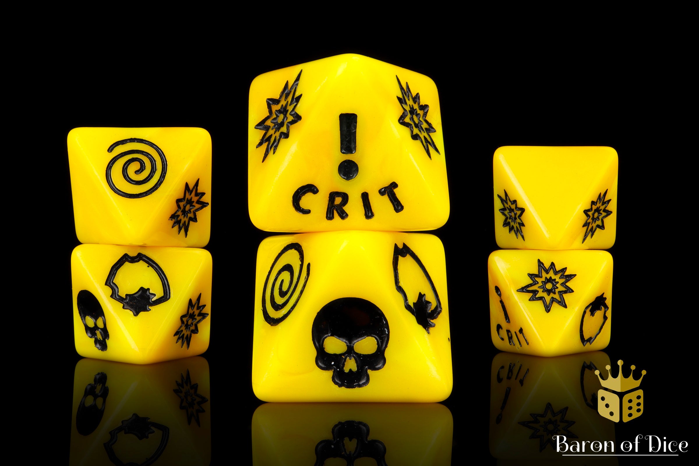 Generic Yellow D8 Dice Set | Baron of Dice | Comic Collection