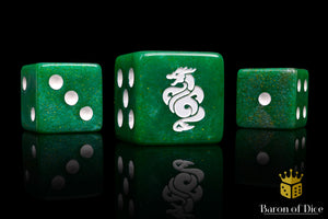 Jade Dragon Dice | Shimmering Jade