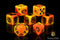 Orange Fire - Bloody Football Dice (Set of 7)
