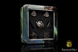 Silver Machinery Metal RPG Dice Set - 7 Pieces