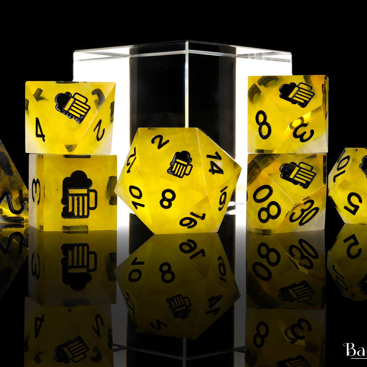 Draft Beer Sharp Edge Dice Set | Baron of Dice | TTRPGs