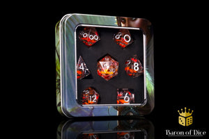 Autumn Cherry Blossom Liquid Core RPG Dice Set - 7 Pieces