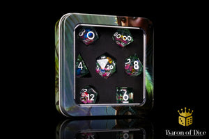 Summer Butterfly Liquid Core RPG Dice Set - 7 Pieces