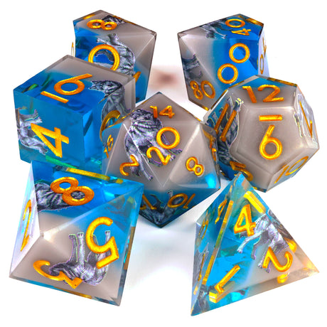 Howling Wolves Liquid Core RPG Dice Set - 7 Pieces