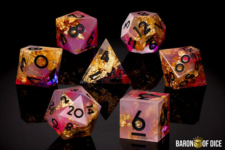 Golden Rose RPG Dice Set - 7 Pieces