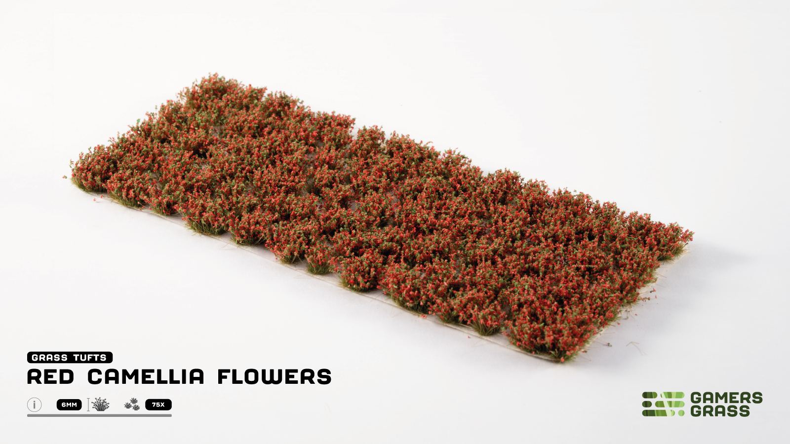 Red Camellia Flower Set | Flower Tufts | Baron of Dice | Wargaming