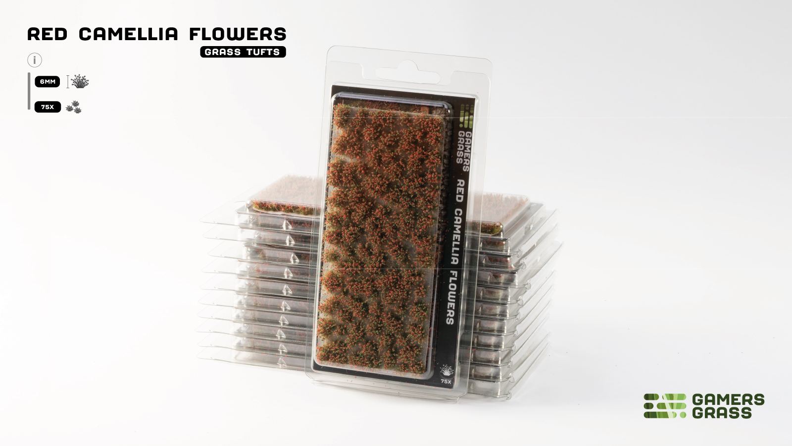 Red Camellia Flower Set | Flower Tufts | Baron of Dice | Wargaming