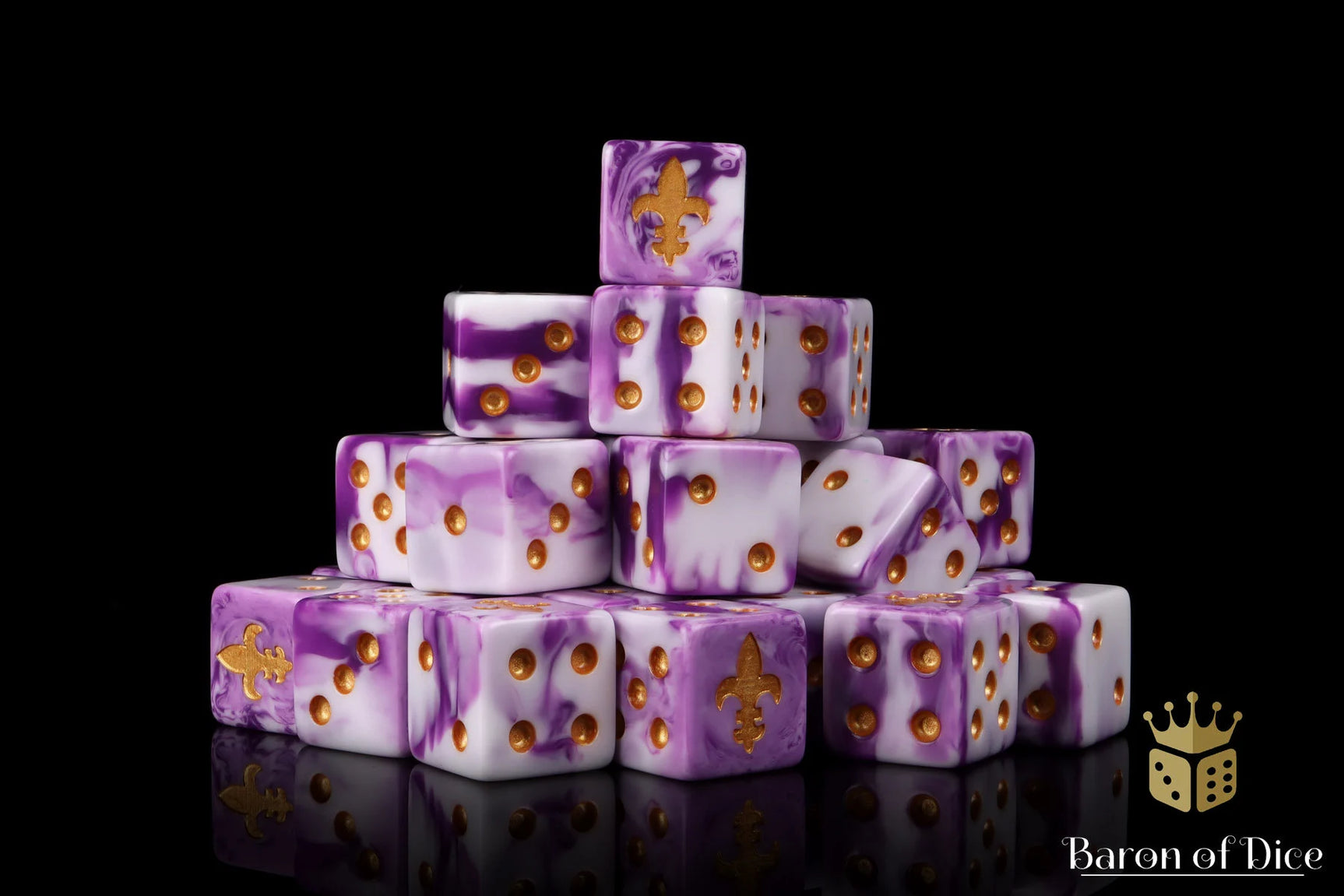 Fleur De Lis Dice - Purple