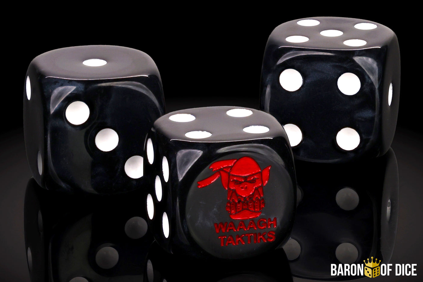 WAAAGH Taktiks Dice | Black Orc