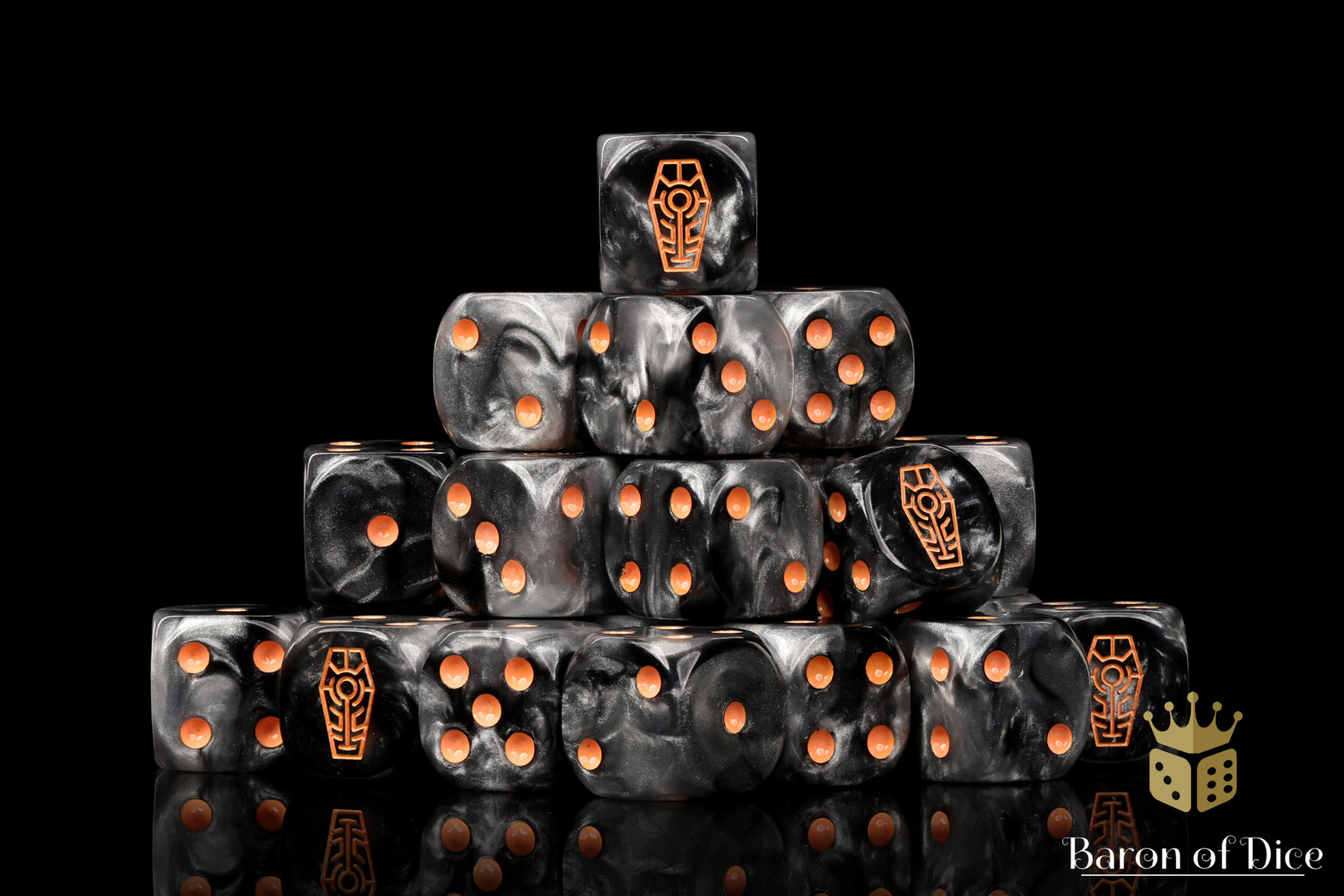 Day of the Dead Dice - Orange Coffin