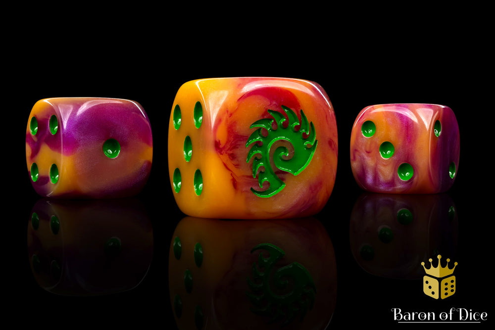 Alien Dice - Orange & Green | Baron of Dice | Wargames & More – BaronOfDice