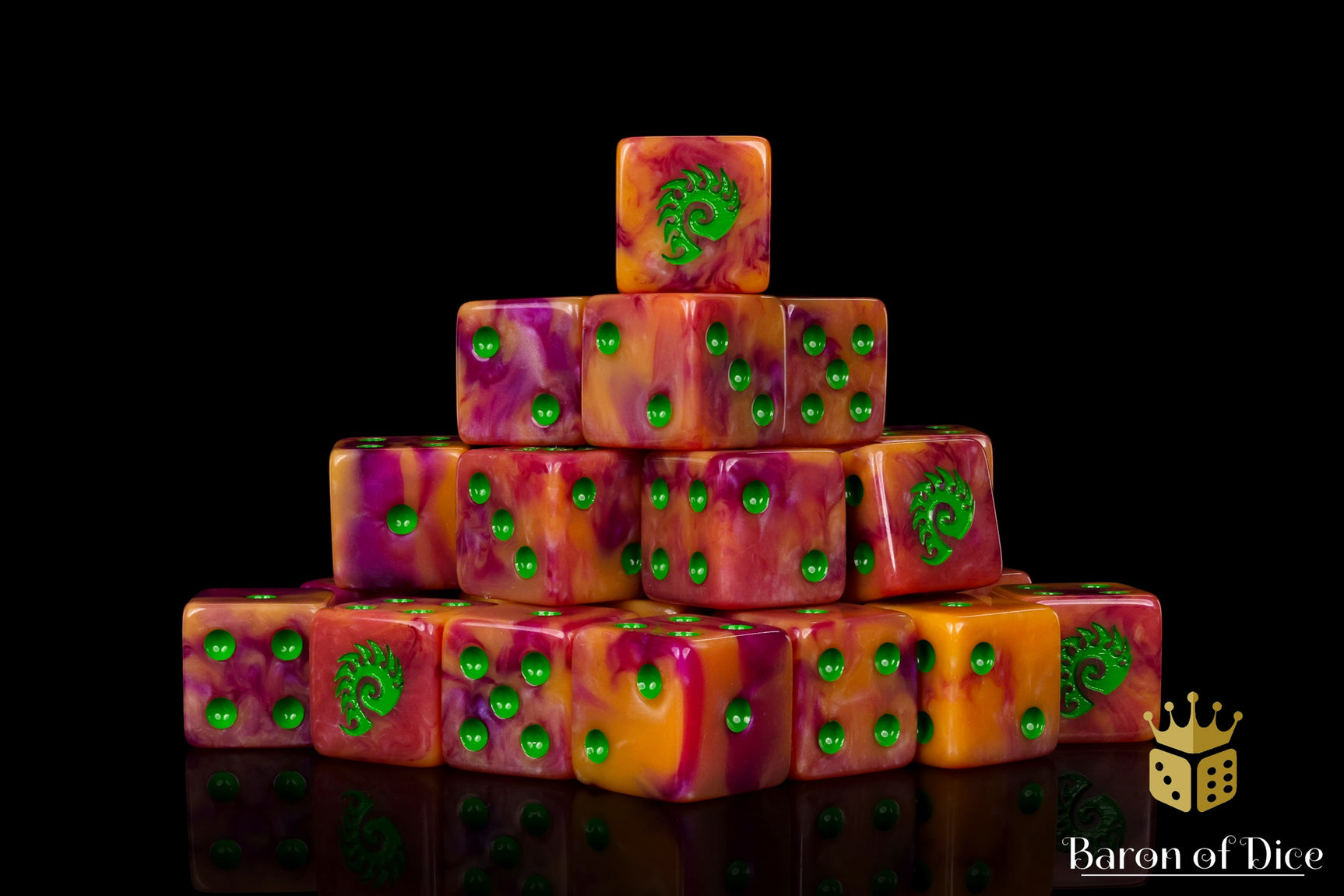 Alien Dice - Orange & Green