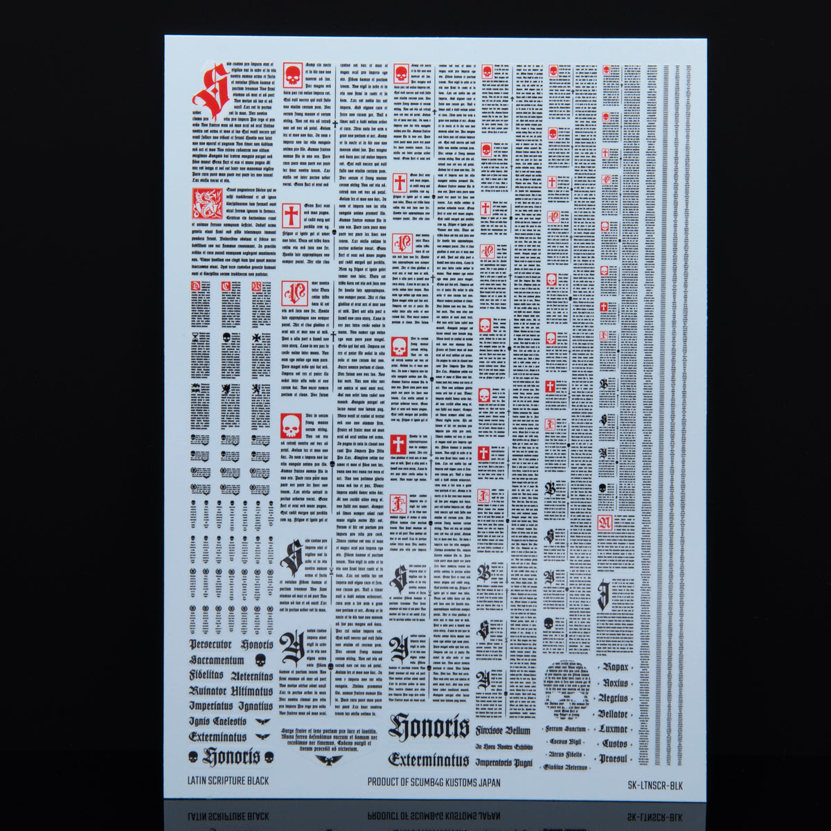 Latin Scripture | Waterslide Decals | Baron of Dice x Scumb4g Kustoms