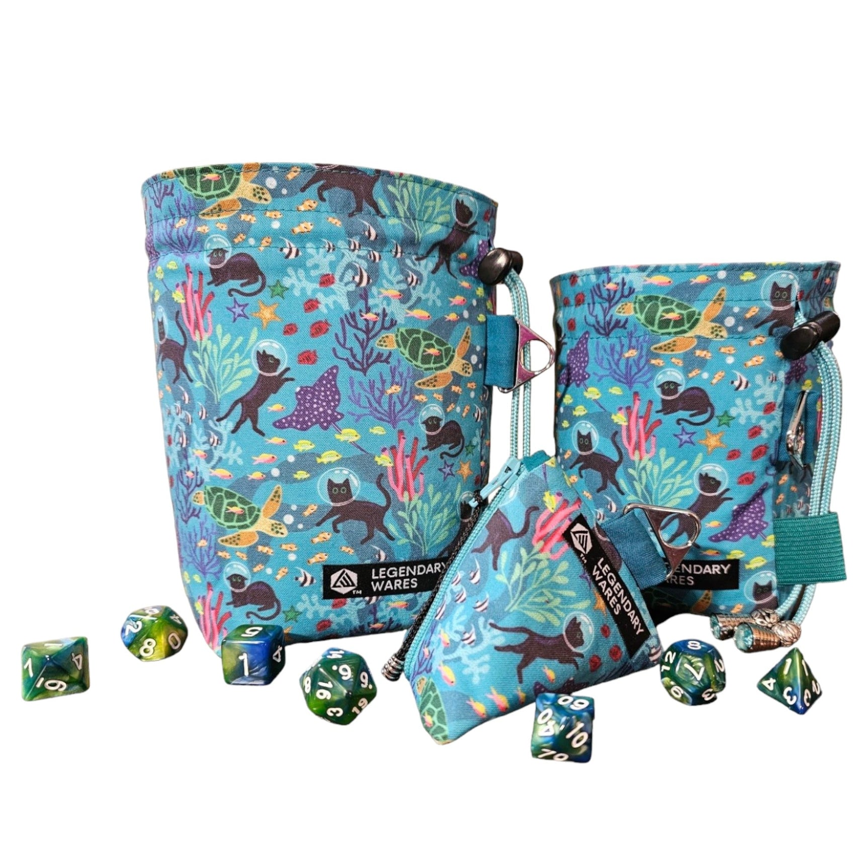 Scuba Cats Dice Bags