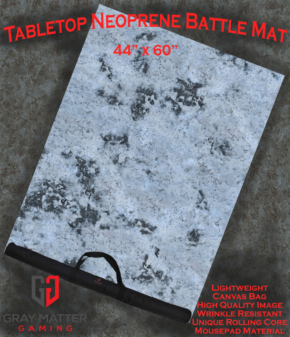 Snowy Tundra - Neoprene Battle Mat - Warhammer, AoS, 40K, Kill Team, M