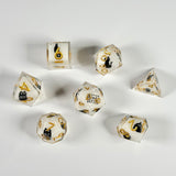 Snowy Neko Liquid Core RPG Dice Set - 7 Pieces