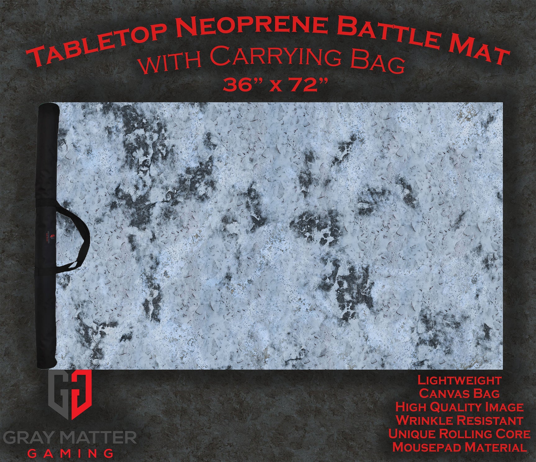 Snowy Tundra - Neoprene Battle Mat - Warhammer, AoS, 40K, Kill Team, MCP, Shatterpoint, Legion, More