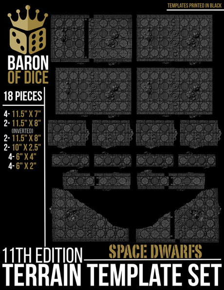 Stonevault Template Set | 11e Terrain Template Set | Shipping Excluded