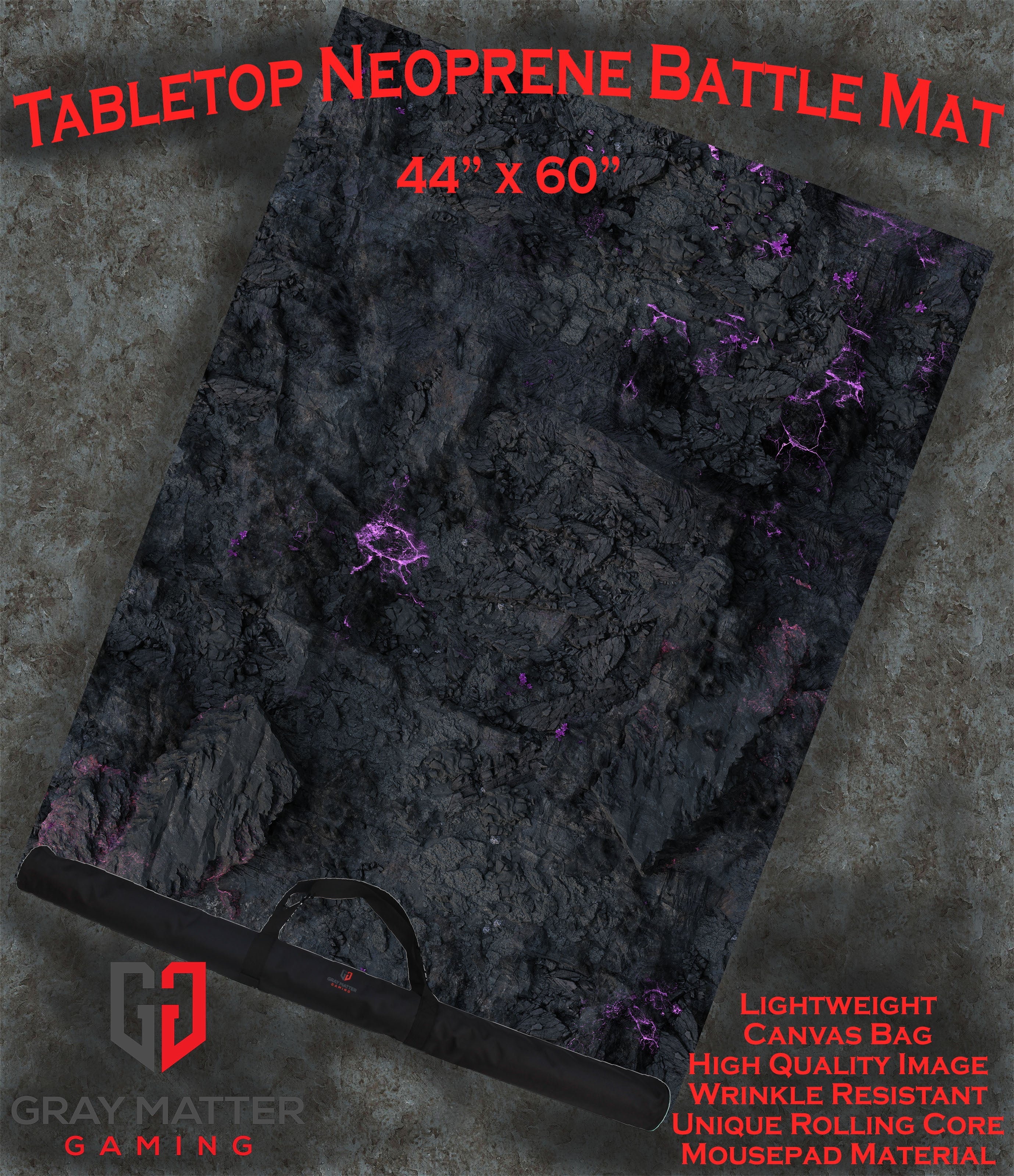 Tainted Cavern | Neoprene Battle Mat with Bag | Baron of Dice