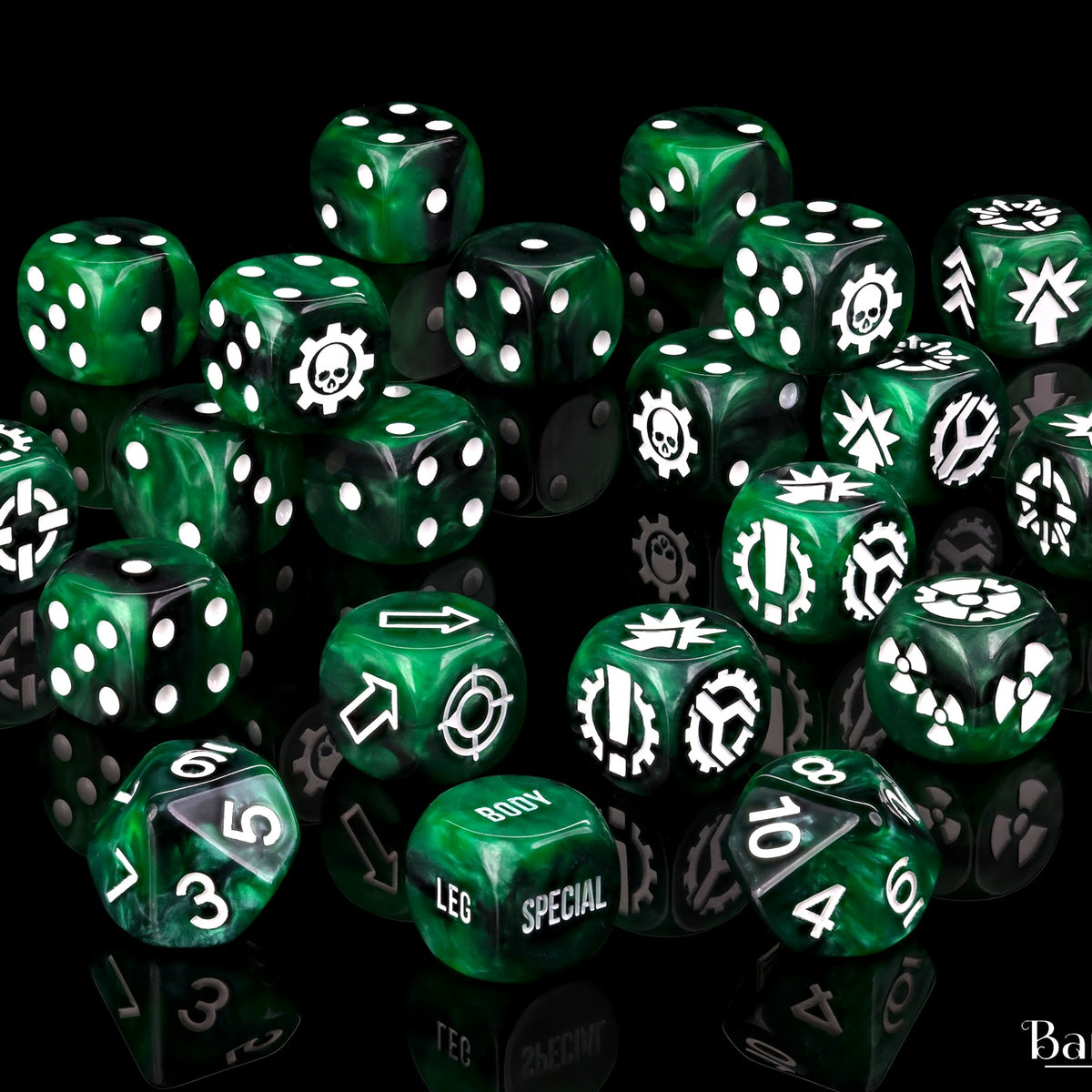 Green Titan Dice Set | Baron of Dice | Titan Dice