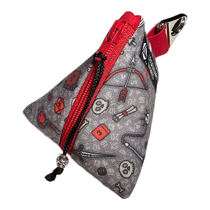 Gray and Red Loot Dice Bags