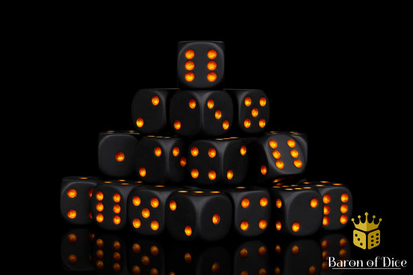 【24-25】DICE HIGHROLLER MATTE BLACK Matte Black Universal Dice | Baron of Dice | D6s