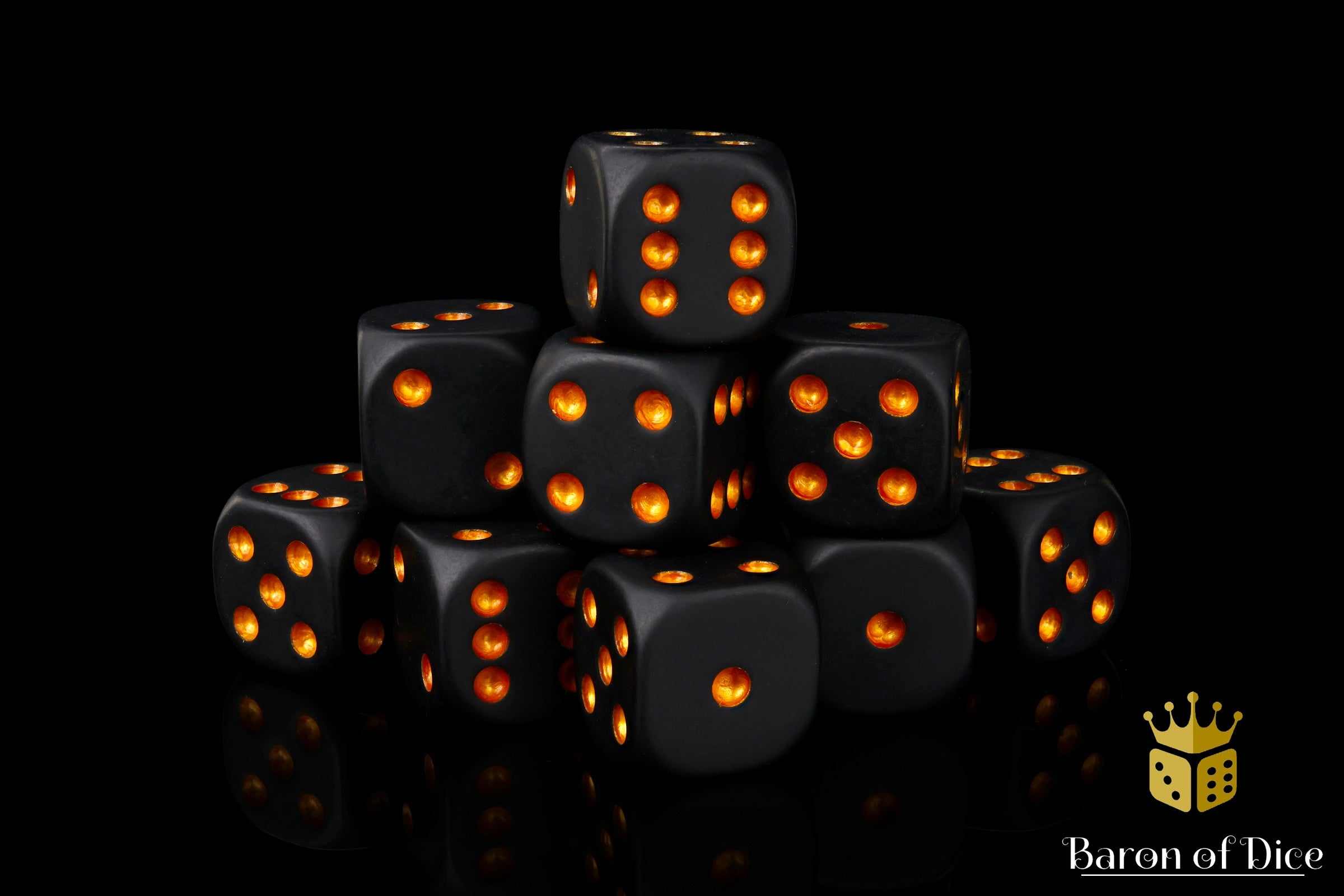 Matte Black Universal Dice | Baron of Dice | D6s