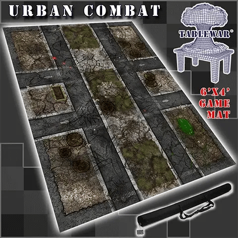 60x44" 'Urban Combat' F.A.T. Mat Battle Gaming Mat