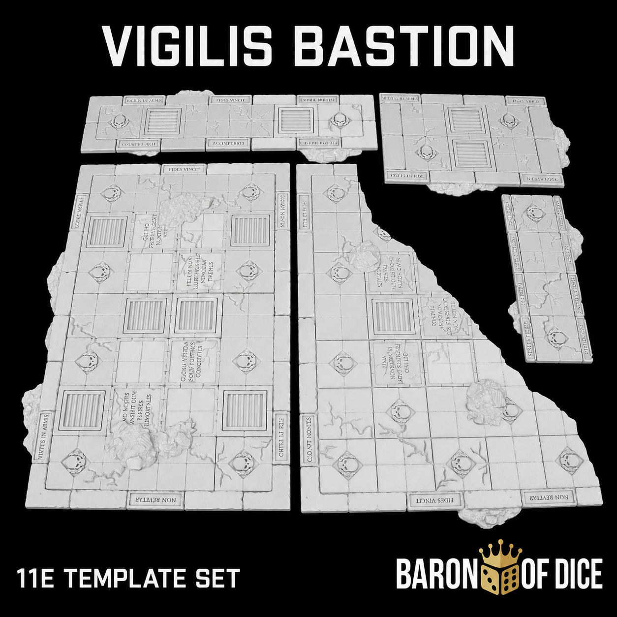 Vigilis Bastion Template Set | 11e Terrain Template Set | Shipping Excluded