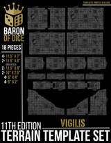 Vigilis Bastion Template Set | 11e Terrain Template Set | Shipping Excluded