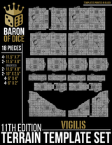 Vigilis Bastion Template Set | 11e Terrain Template Set | Shipping Excluded