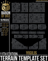 Vigilis Bastion Template Set | 11e Terrain Template Set | Shipping Excluded