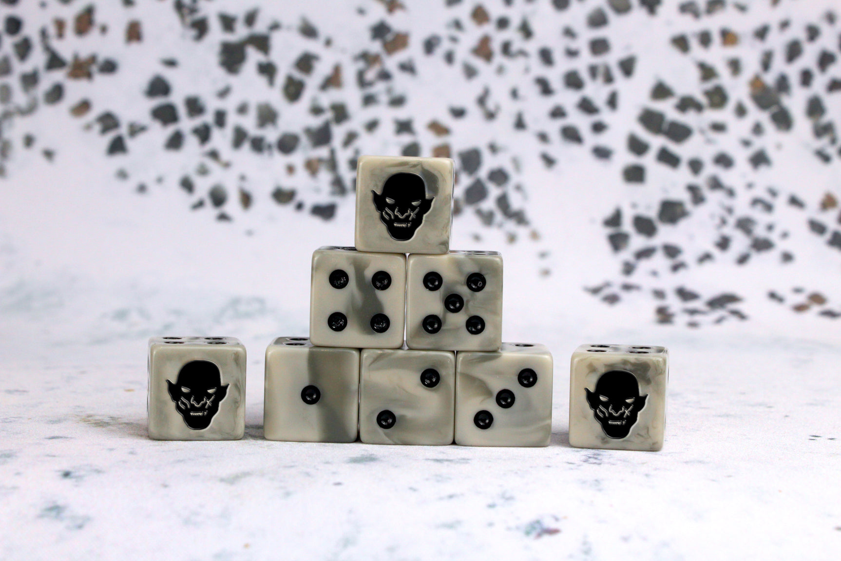 Orc, White, Square 16mm Dice