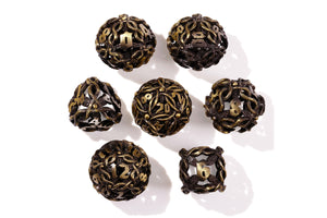 Nature's Wrath Metal RPG Dice Set - 7 Pieces