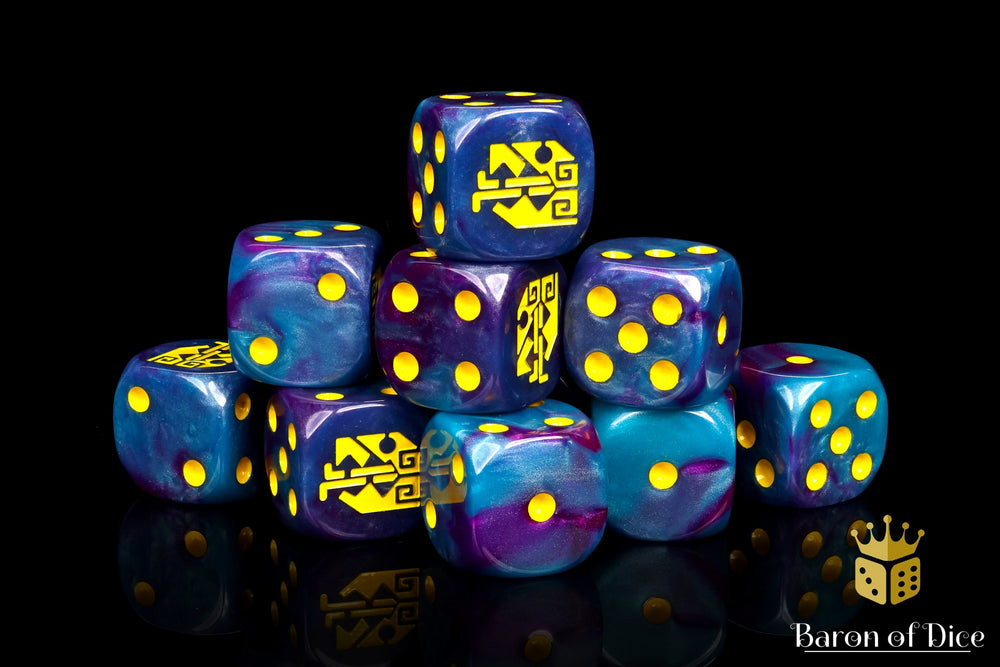 Aztec Lizard Dice - Turquoise | Baron of Dice | 16mm Dice Sets