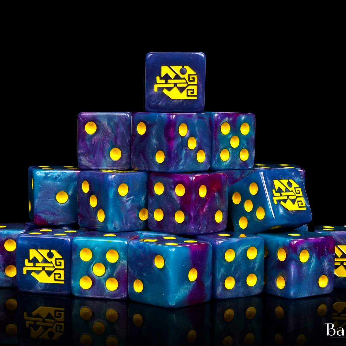 Aztec Lizard Dice - Turquoise | Baron of Dice | 16mm Dice Sets