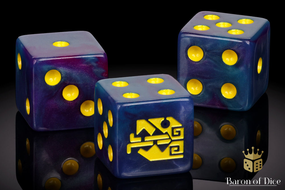 Aztec Lizard Dice - Turquoise | Baron of Dice | 16mm Dice Sets