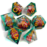 Christmas Rumble Sharp RPG Dice Set - 7 Pieces