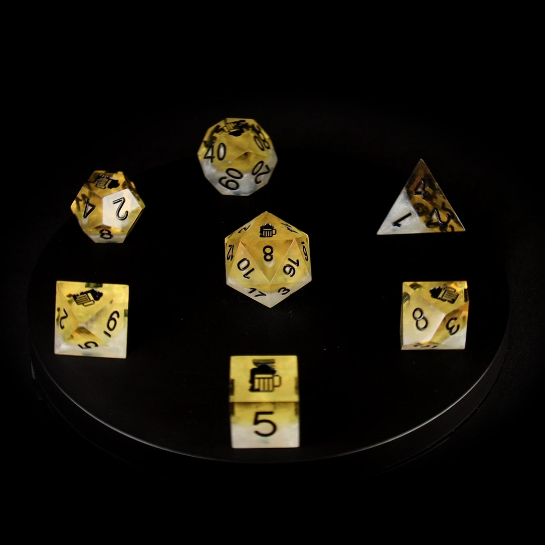 Draft Beer! Sharp Edge RPG Dice Set - 7 Pieces